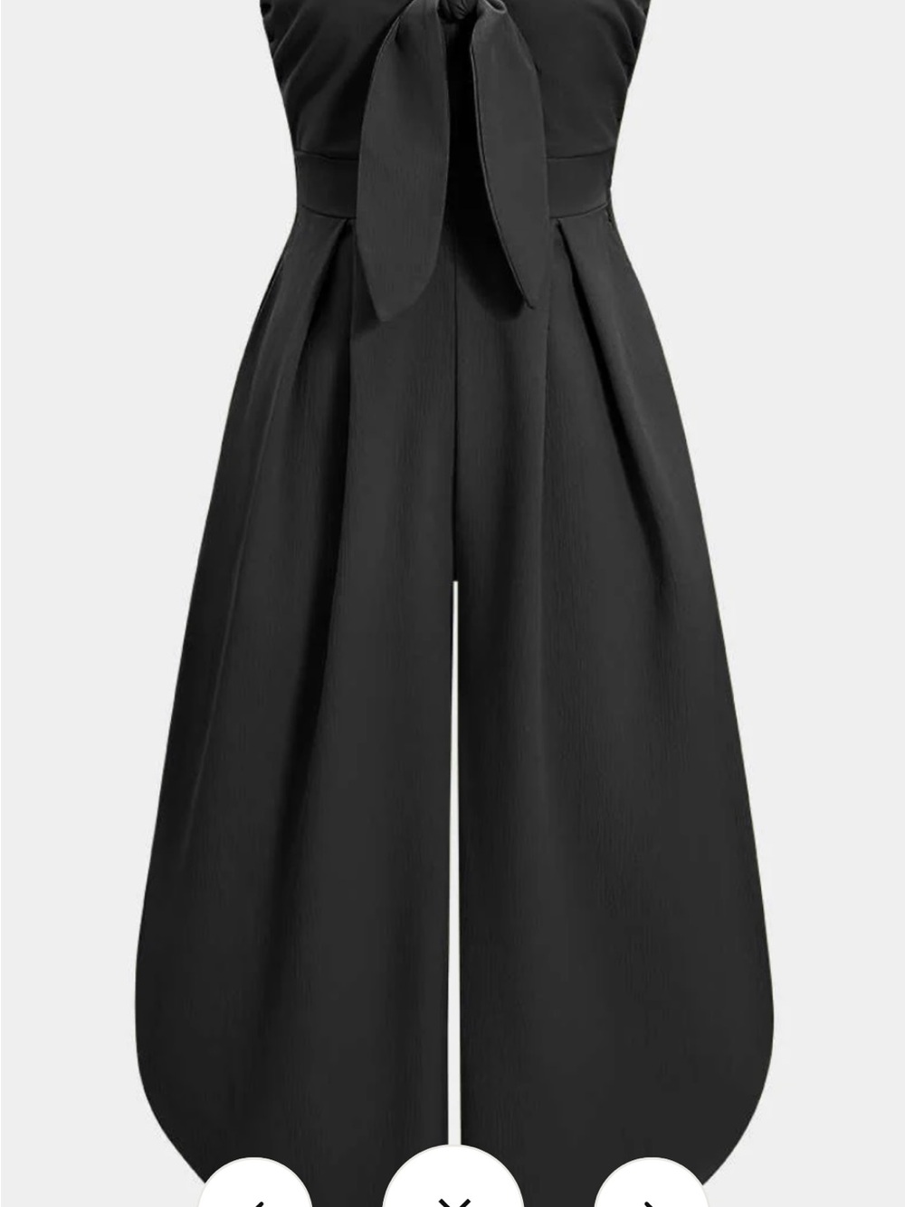 Elegant Black Tie-Front Wide-Leg Jumpsuit